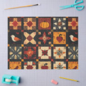 Rustic Autumn Patchwork Quilt Pattern | Farmhouse 薄葉紙 (クラフト)