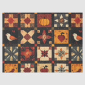 Rustic Autumn Patchwork Quilt Pattern | Farmhouse 薄葉紙 (正面)