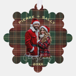 Rustic Autumn Plaid オーナメントカード