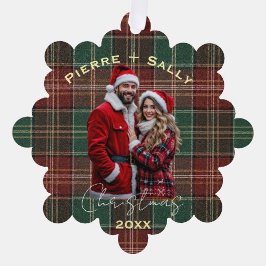 Rustic Autumn Plaid オーナメントカード (正面)