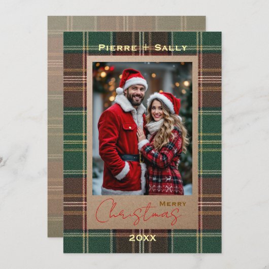 Rustic Autumn Plaid シーズンカード (正面/裏面)