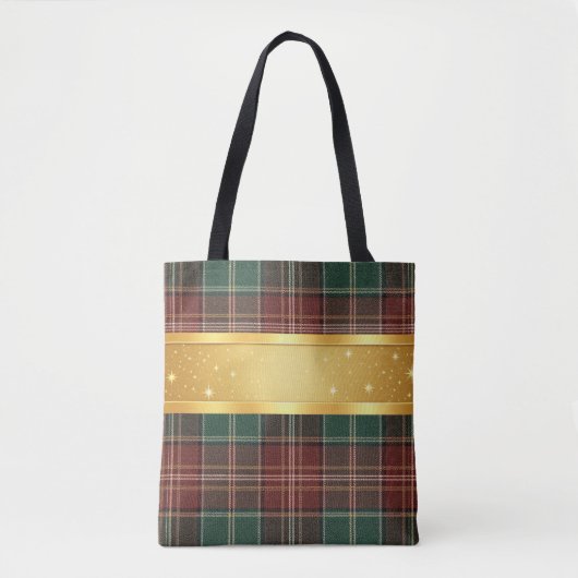 Rustic Autumn Plaid トートバッグ (正面)