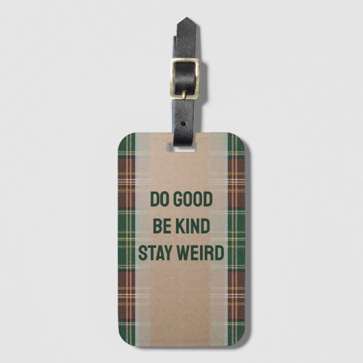 Rustic Autumn Plaid ラゲッジタグ (正面縦)