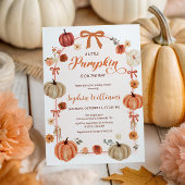 Rustic Autumn Pumpkins and Bows Baby Shower  招待状