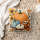 Rustic Autumn Pumpkins Watercolor クッション (ブランケット)