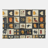 Rustic Autumn Quilt Pattern | Farmhouse Patchwork キッチンタオル (横)