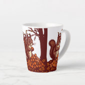 🐿️ Rustic Autumn Squirrel Latte Mug - Cozy Fall  カフェラテマグ (右アングル)