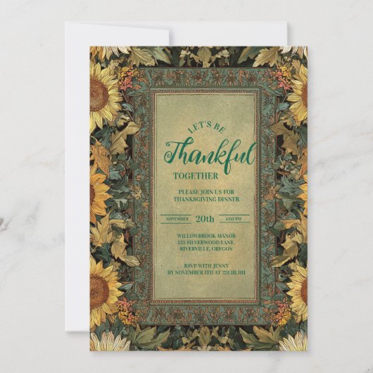 Rustic Autumn Thanksgiving Celebration 招待状 (正面)