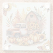 Rustic Autumn Thanksgiving Farmhouse Inspired ガラスコースター (裏面)