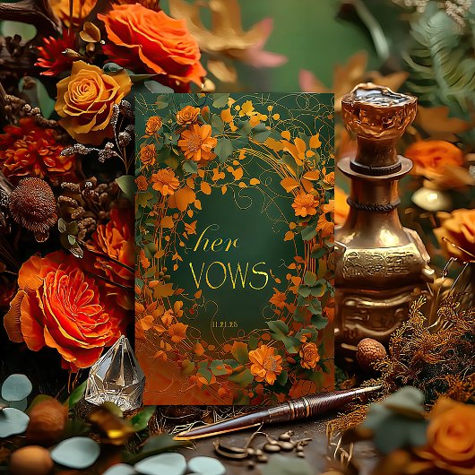 Rustic Autumn Wedding Her Vows Card – Druid Hil カード