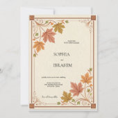 Rustic Autumn Wedding Invitation Template 招待状 (正面)