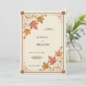 Rustic Autumn Wedding Invitation Template 招待状 (スタンド正面)
