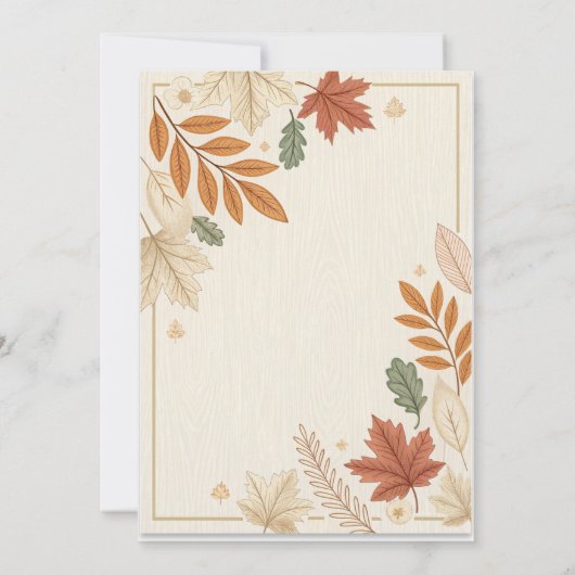 Rustic Autumn Wedding Invitation Template 招待状 (裏面)