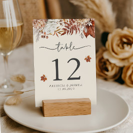 Rustic Autumn Wedding Table Number Card テーブルナンバー