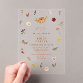 Rustic Autumn Wildflower Bridal Shower アクリル招待状 (インサイチュ (ポータブル))