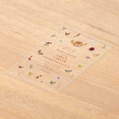 Rustic Autumn Wildflower Bridal Shower アクリル招待状 (レイダウン)
