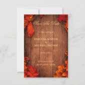 Rustic Autumn Wood Leaves セーブザデート (正面)