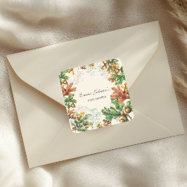 Rustic Autumn Woodland Baby Shower スクエアシール