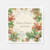 Rustic Autumn Woodland Baby Shower スタンダードカクテルナプキン (正面)