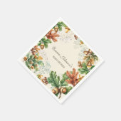 Rustic Autumn Woodland Baby Shower スタンダードカクテルナプキン (角)