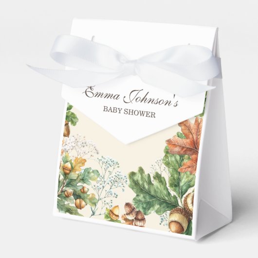 Rustic Autumn Woodland Baby Shower フェイバーボックス (正面サイド)