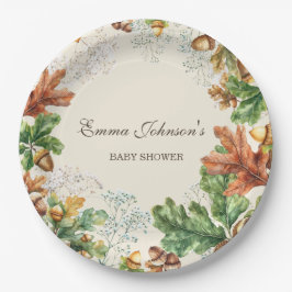 Rustic Autumn Woodland Baby Shower ペーパープレート