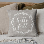 Rustic Autumn Wreath Hello Fall クッション