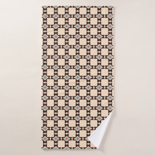 Rustic Aztec Cross Boho Pattern Pet Towel バスタオル (バスタオル)