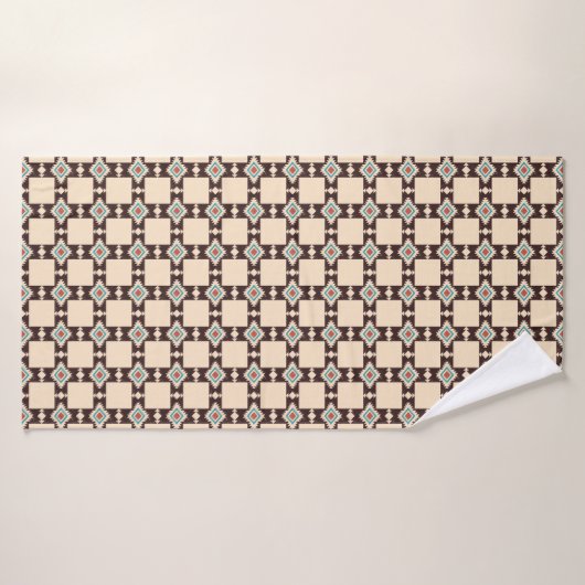 Rustic Aztec Cross Boho Pattern Pet Towel バスタオル (バスタオル)