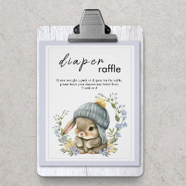 Rustic Baby Animal Baby Shower Bunny Diaper Raffle ポスター