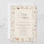 Rustic Baby in Bloom Wildflower Baby Shower  招待状 (正面)