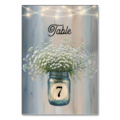 Rustic Baby’s Breath Country Wedding Table Number テーブルナンバー (正面)