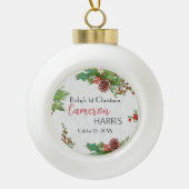 Rustic Baby's 1st Christmas Milestone セラミックボールオーナメント (正面)