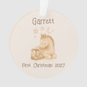 Rustic Baby's First Christmas Keepsake オーナメント (正面)