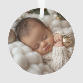 Rustic Baby's First Christmas Photo Keepsake オーナメント (裏面)