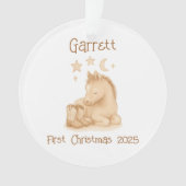 Rustic Baby's First Christmas Photo Keepsake オーナメント (正面)