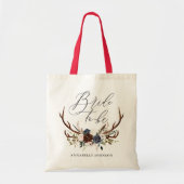 rustic bachelorette bride to be floral antlers トートバッグ (正面)