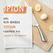Rustic Bake Off Pumpkin Pie Competition Champion キッチンタオル (四つ折り)