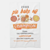 Rustic Bake Off Pumpkin Pie Competition Champion キッチンタオル (縦)