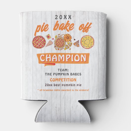 Rustic Bake Off Pumpkin Pie Competition Champion 缶クーラー (裏面)