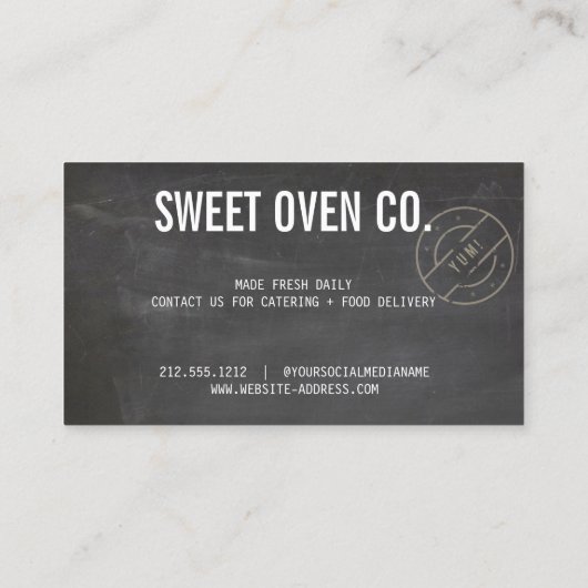 Rustic Bakery Chalkboard 名刺 (裏面)