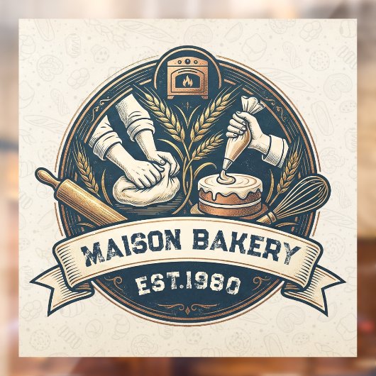 Rustic Bakery Store Pastry Dessert Sweet Cake Shop ウィンドウサイン (シート2)