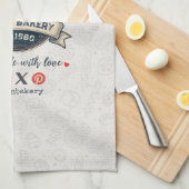 Rustic Bakery Store Pastry Dessert Sweet Cake Shop キッチンタオル (四つ折り)