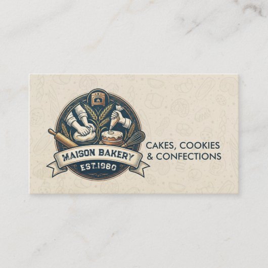 Rustic Bakery Store Pastry Dessert Sweet Cake Shop 名刺 (正面)
