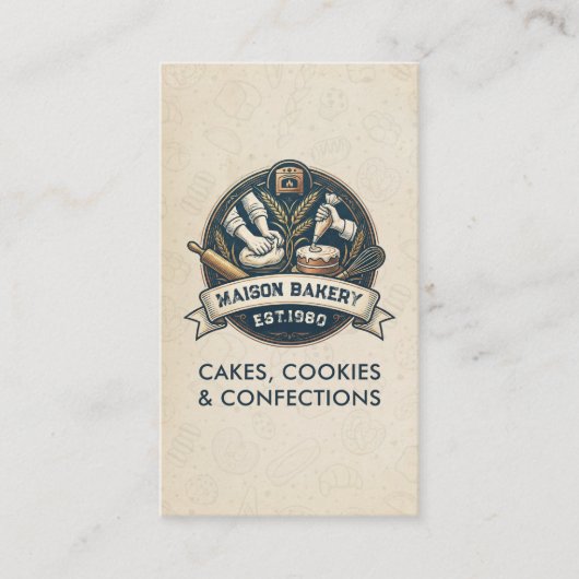 Rustic Bakery Store Pastry Dessert Sweet Cake Shop 名刺 (正面)