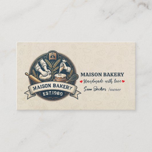 Rustic Bakery Store Pastry Dessert Sweet Cake Shop 名刺 (正面)