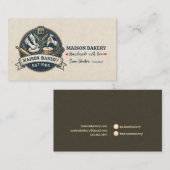 Rustic Bakery Store Pastry Dessert Sweet Cake Shop 名刺 (正面/裏面)