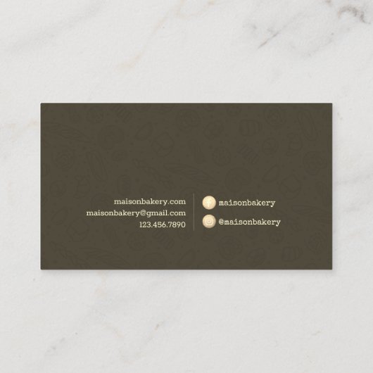 Rustic Bakery Store Pastry Dessert Sweet Cake Shop 名刺 (裏面)