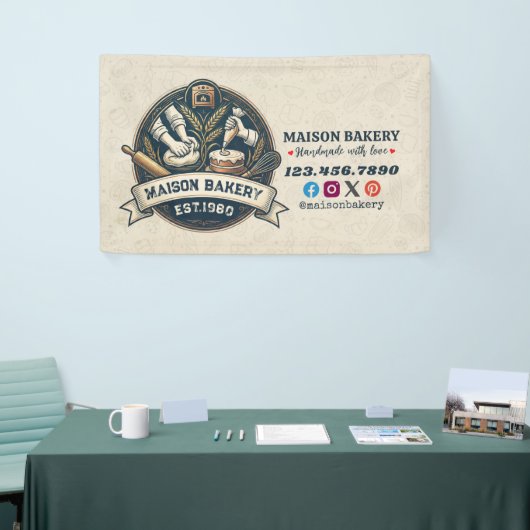 Rustic Bakery Store Pastry Dessert Sweet Cake Shop 横断幕 (トレードショー)