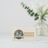 Rustic Bakery Store Pastry Desserts Loyalty Punch ロイヤリティカード (スタンド正面)